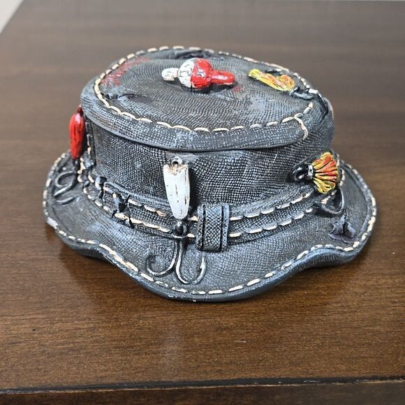 FISHING HAT TRINKET JEWELRY BOX - Picture 4 of 8